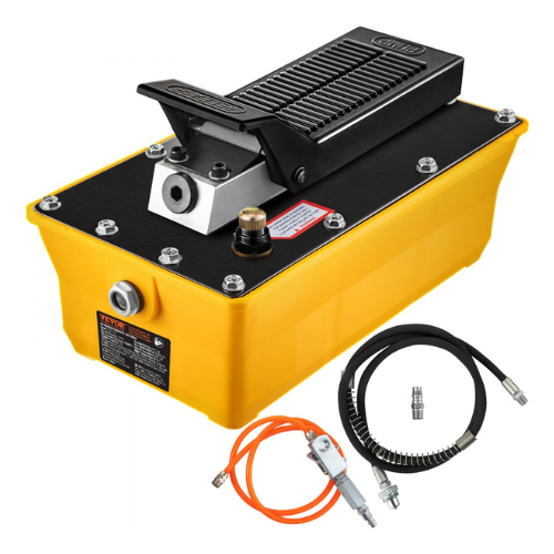 Air pompe hydraulique a pedale 10000 + tuyau 2m orange